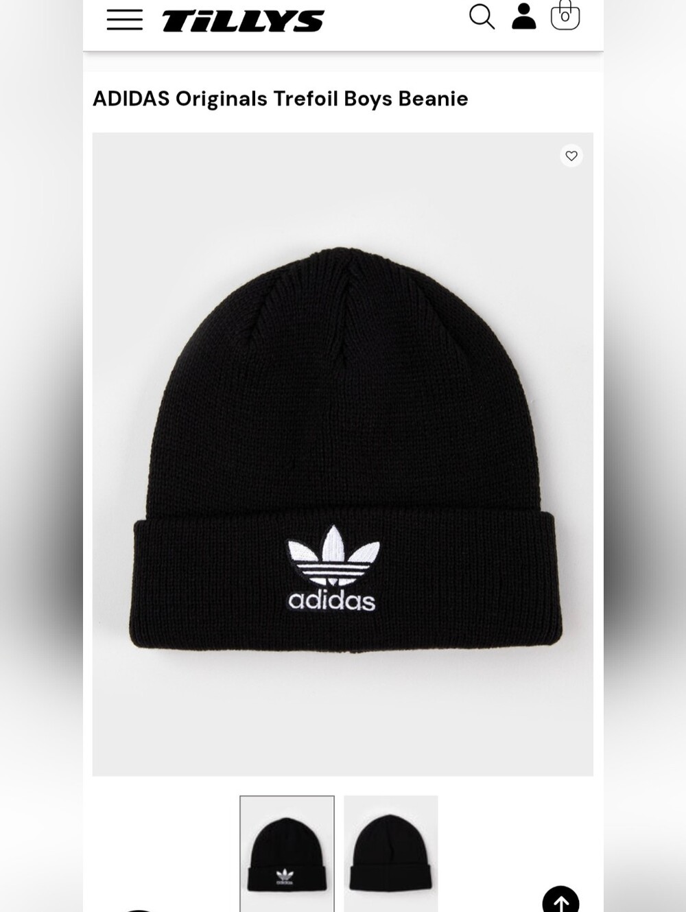 Adidas Black Trefoil Cuffed Beanie NWOT